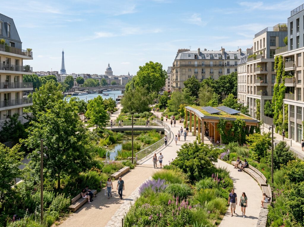 Parc urbain paysager à Paris